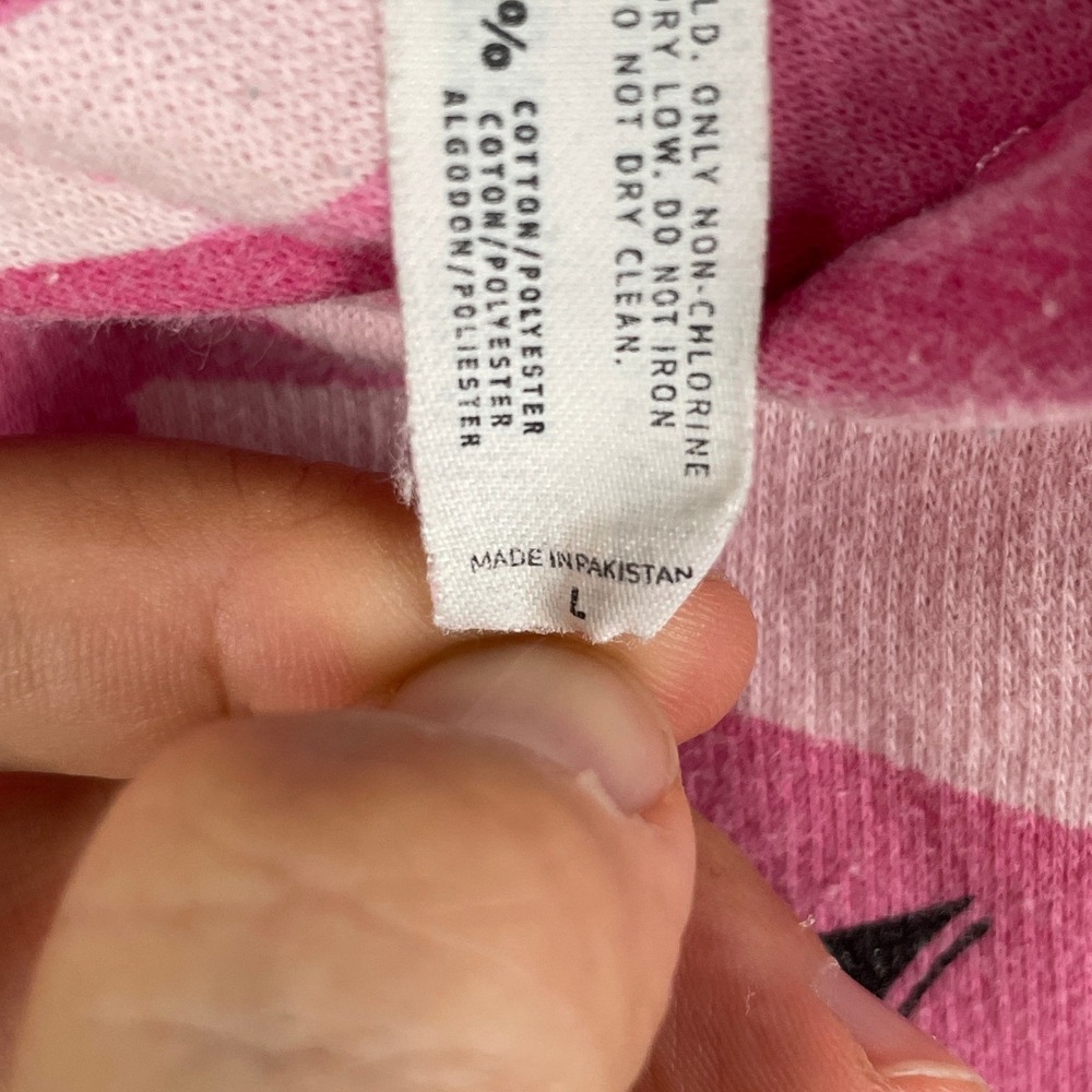 Salty Dawg Saloon Homer Spit Alaska Hoodie Women L Pink Camo Sweater Brewery AK - Picture 8 of 12